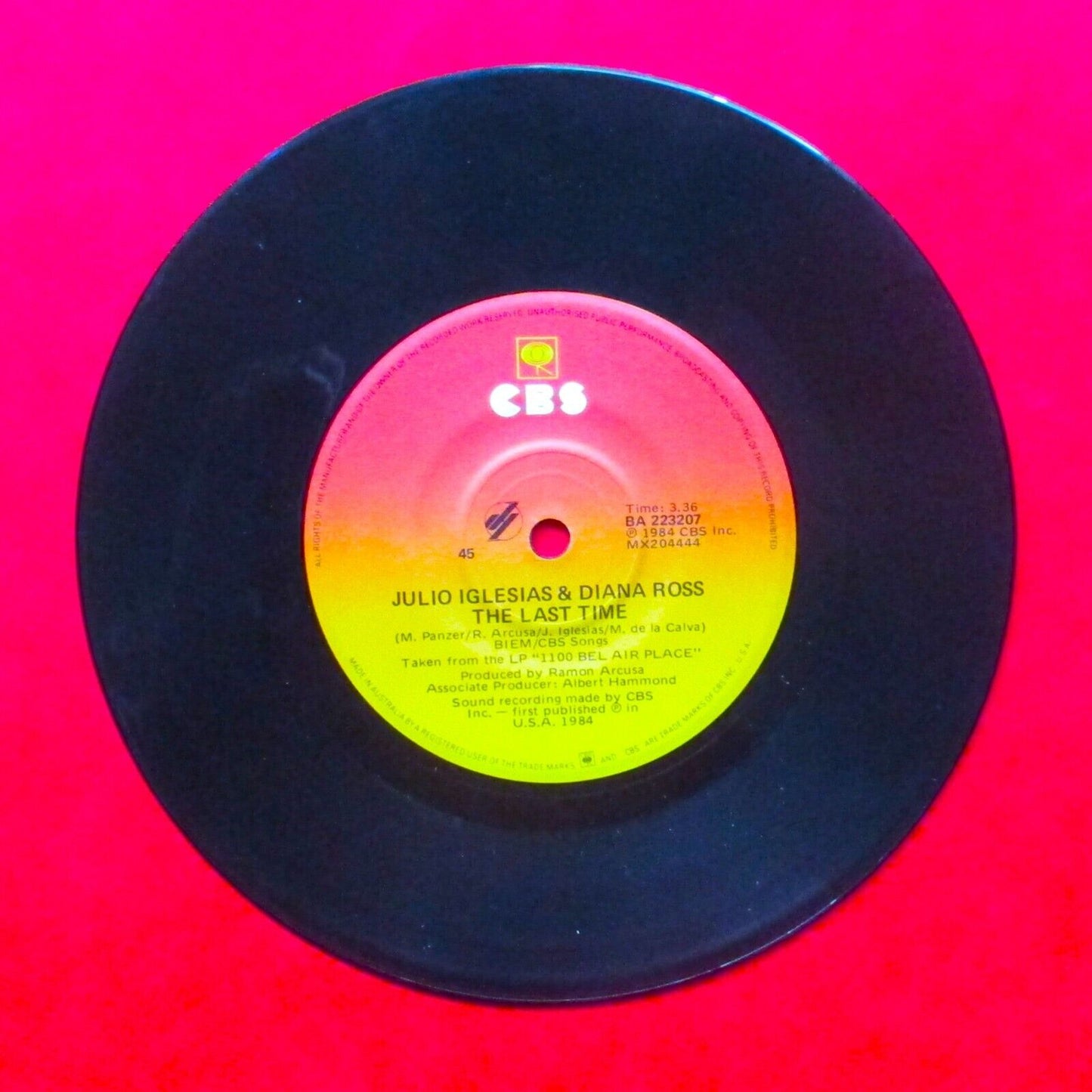 Julio Iglesias & Diana Ross All Of You / The Last Time 1987 Vinyl 7" Single