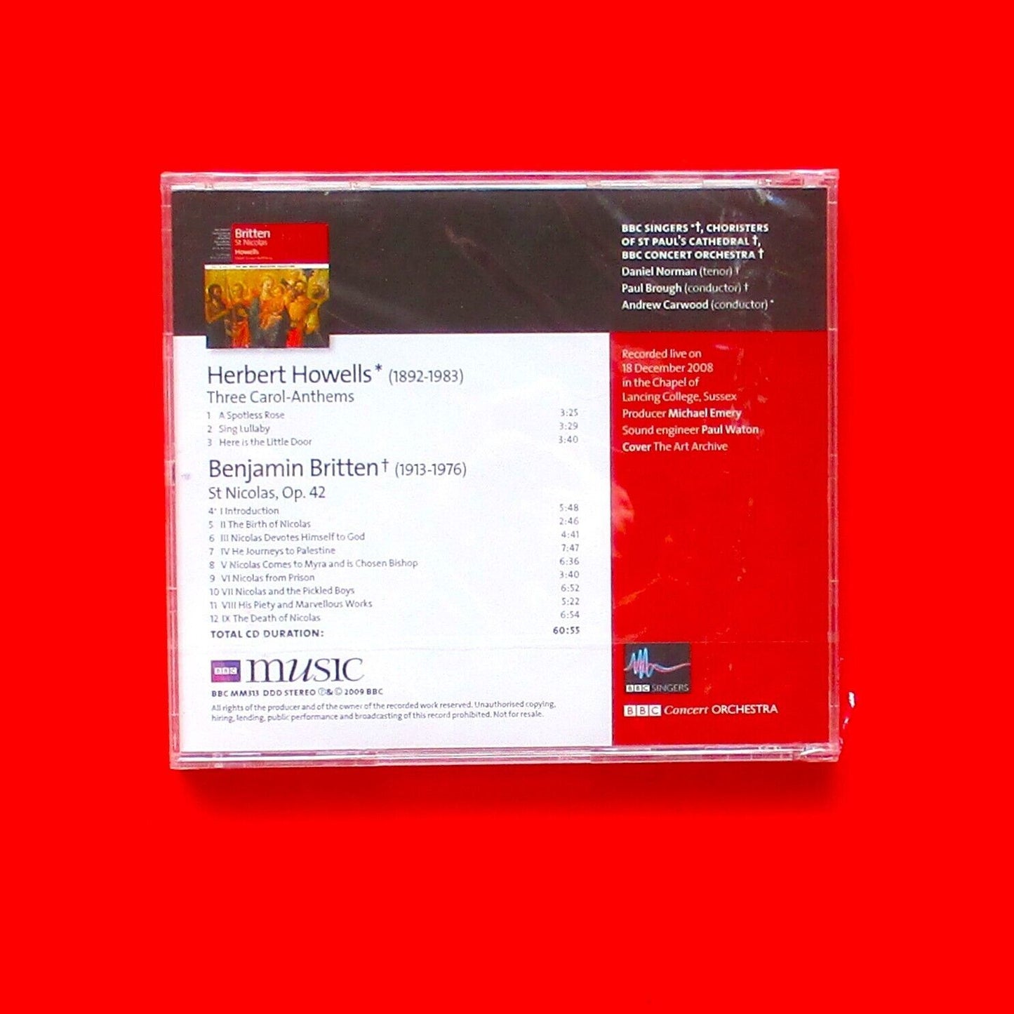 The BBC Singers Britten St. Nicolas / Howells Three Carol Anthems CD 2009 Sealed