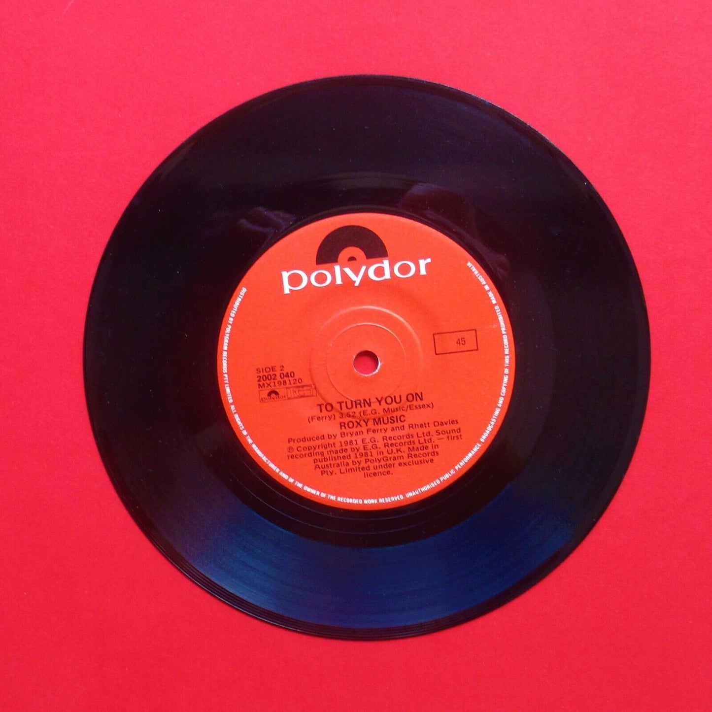 Roxy Music Jealous Guy 1981 Vinyl 7" Single Australian Pressing