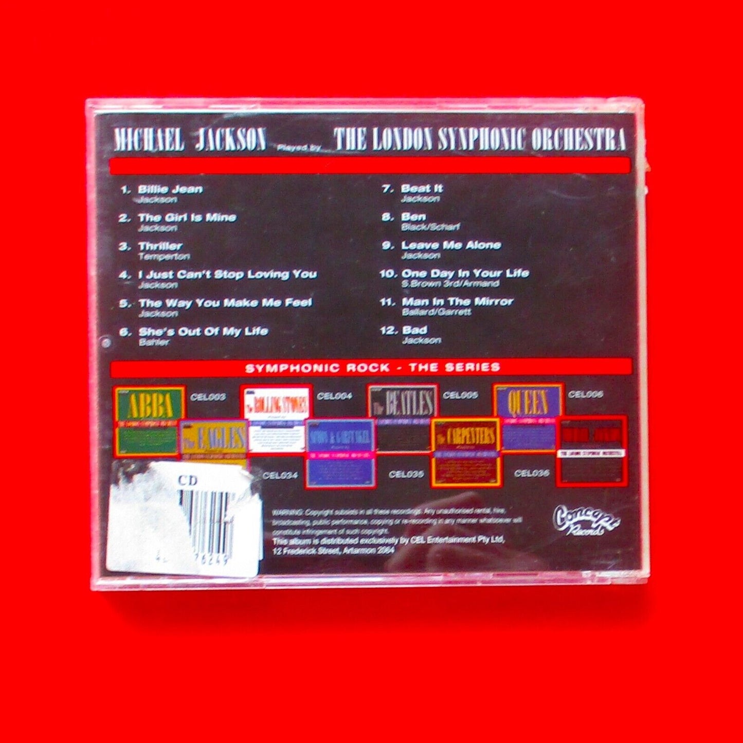 Michael Jackon Played by TThe London Symphony Orchestra 1990s CD Album