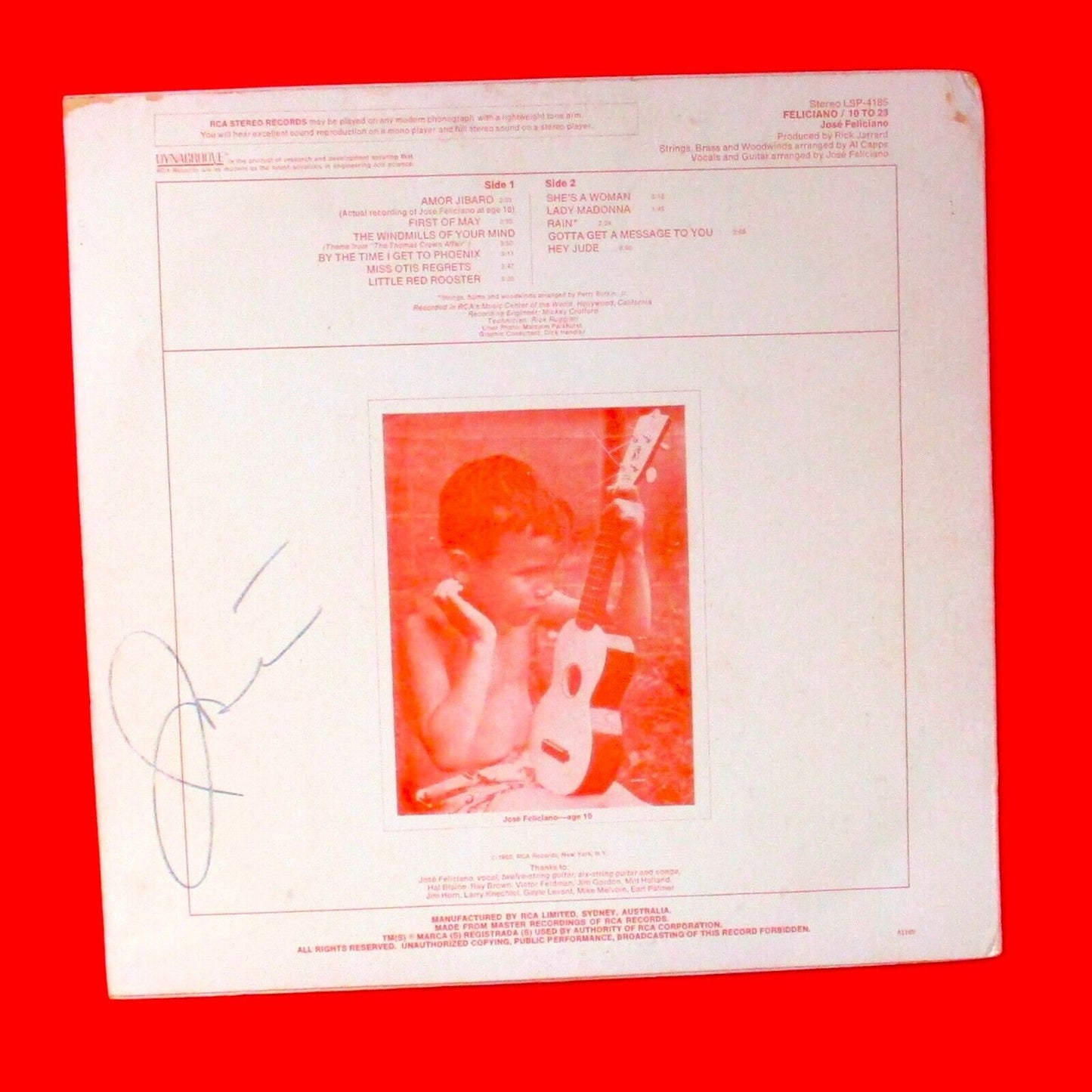 Jose Feliciano 10 To 23 Gold Lable Australian Pressing RCA Latin Folk