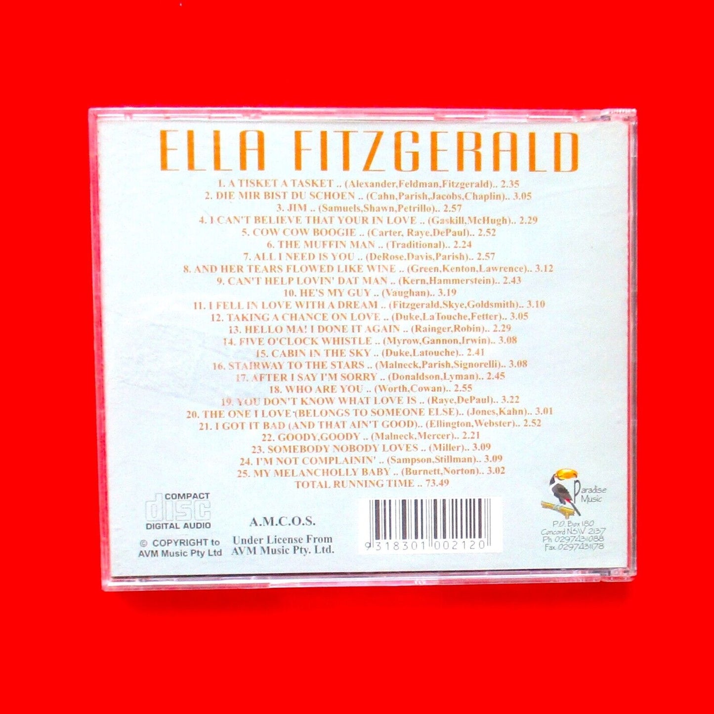 Ella Fitzgerald Ella Fitzgerald Australian CD Compilation Jazz Paradise Music