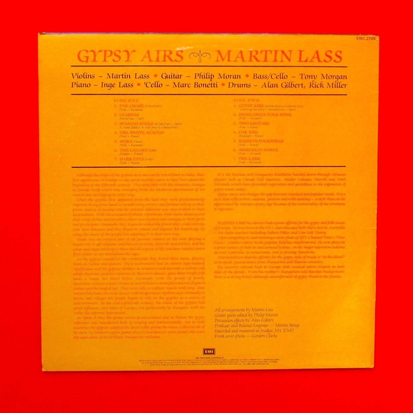 Martin Lass Gypsy Airs Vinyl Album LP 1983 Australian Pressing Classical