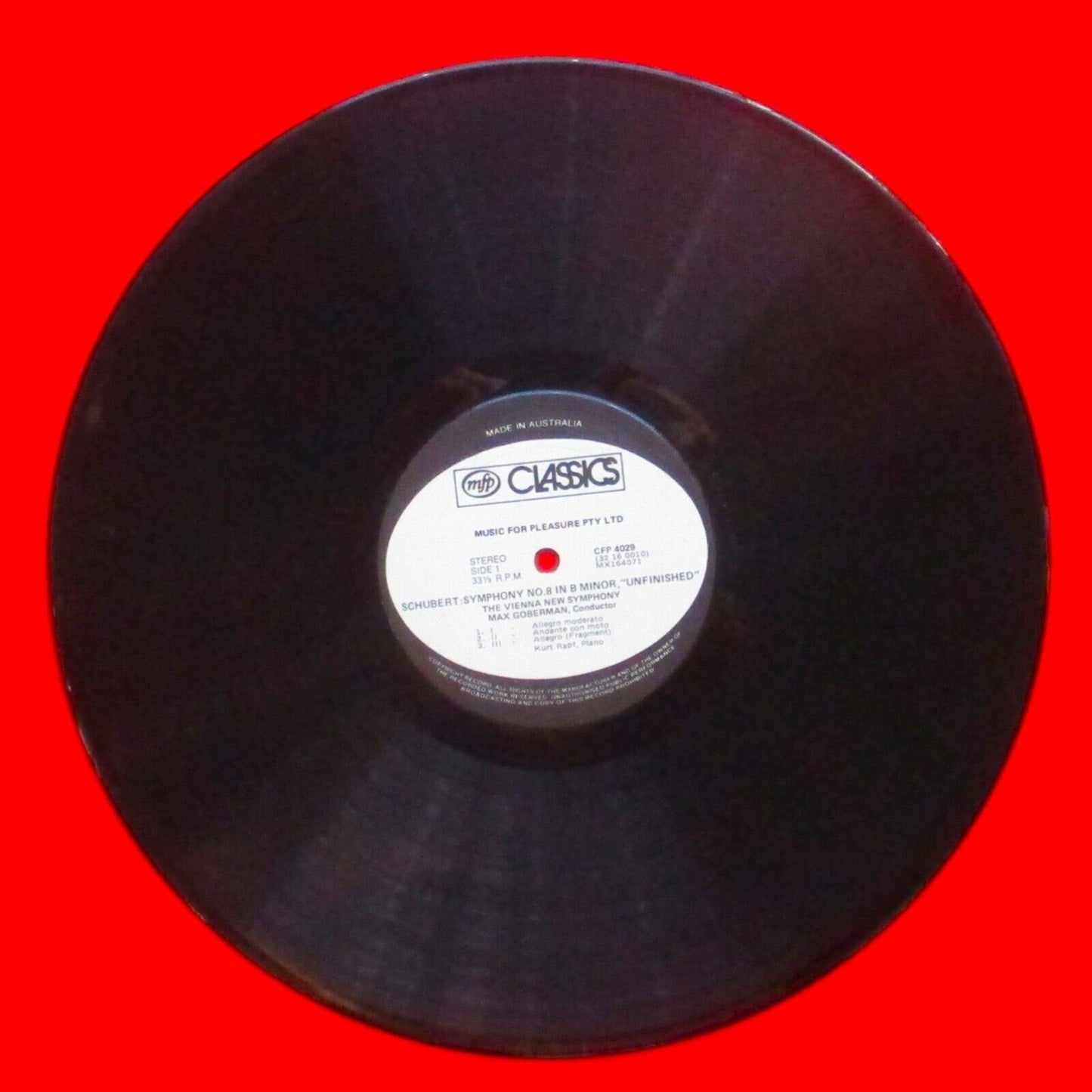 Schubert Unfinished Symphony Rosamunde Overture Magnificat In C Major Vinyl LP