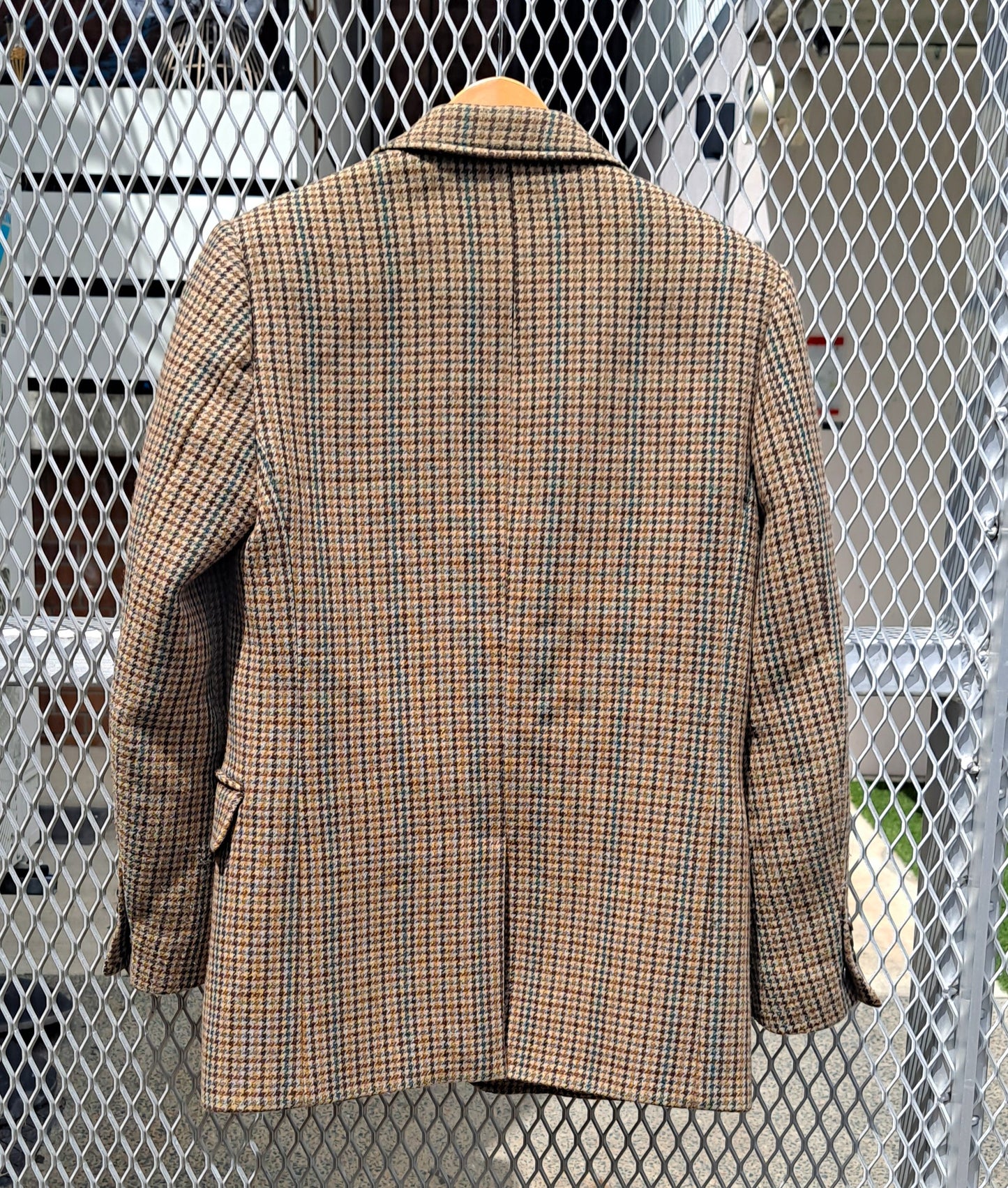 Recto Brown Wool‑Blend Houndstooth Blazer — Mens (2021) K‑fashion