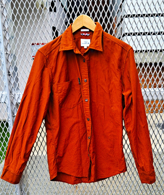 Paul Smith Men’s Oxford Shirt – Burnt Orange Organic Cotton – Regular Fit (Small) 2020s