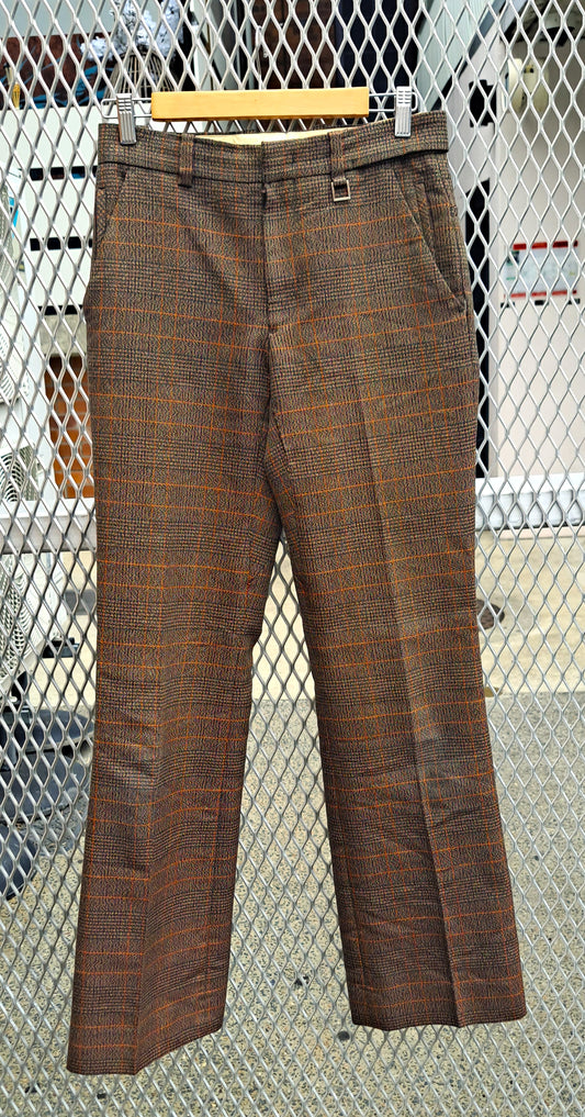 WOOYOUNGMI Men’s Flared Pants (Size 28) Multicolor Check / Korean Luxury Menswear 2021