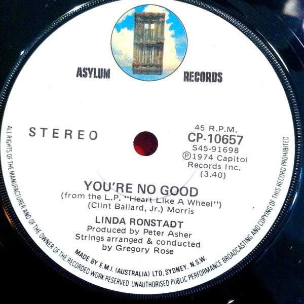 Linda Ronstadt : You're No Good (7", Single)