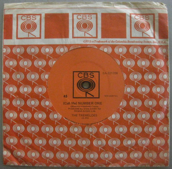 The Tremeloes : (Call Me) Number One (7", Single)