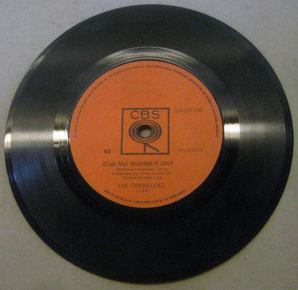 The Tremeloes : (Call Me) Number One (7", Single)