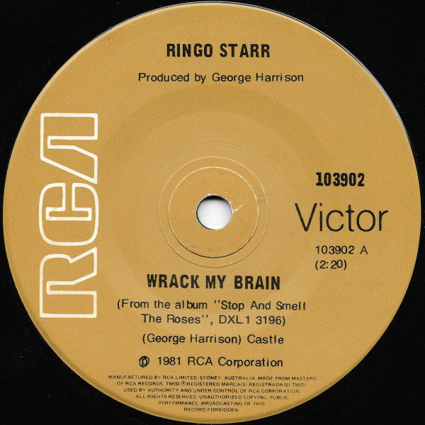 Ringo Starr : Wrack My Brain (7", Single)