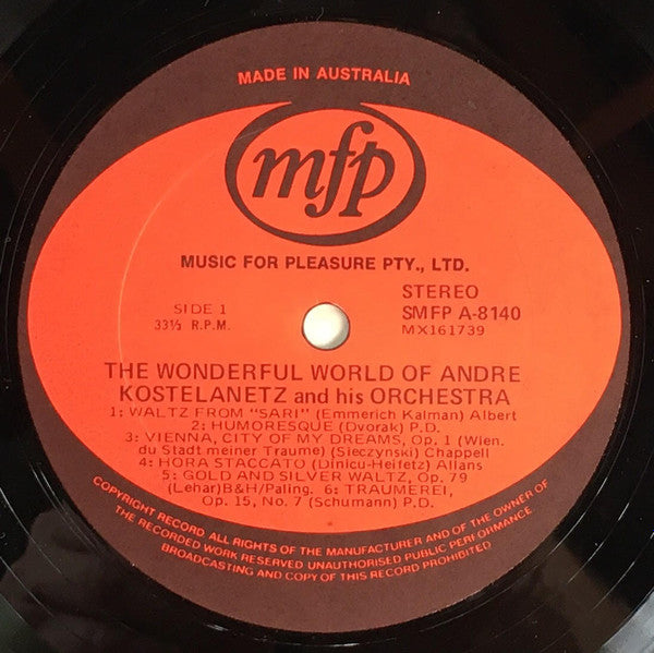André Kostelanetz And His Orchestra : The Wonderful World Of André Kostelanetz And His Orchestra (LP)