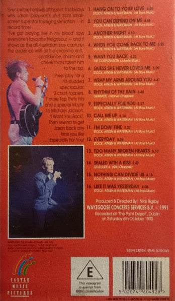 Jason Donovan : Into The Nineties Live! (VHS, Comp, PAL)