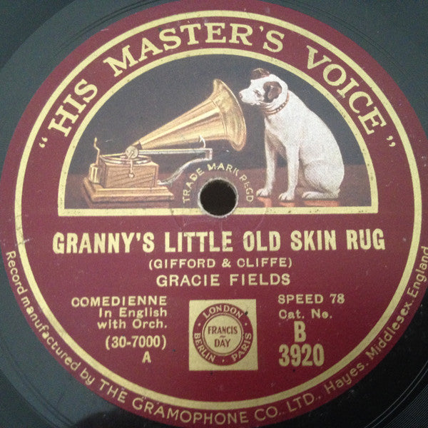 Gracie Fields : Granny's Little Old Skin Rug / Just A Dancing Sweetheart (Shellac, 10")