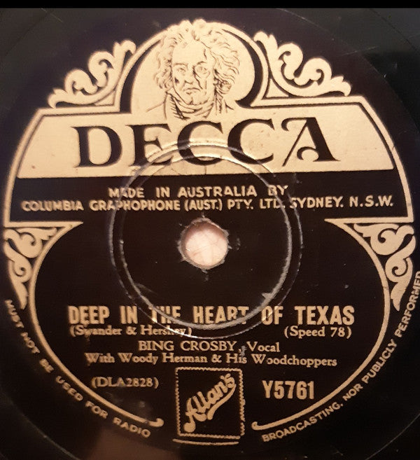 Bing Crosby : Deep In The Heart Of Texas / Humpty Dumpty Heart (Shellac, 10")