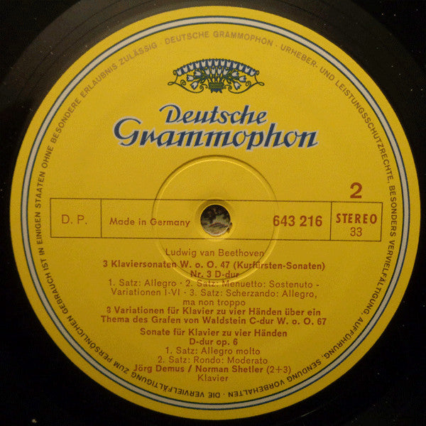 Beethoven* - Joerg Demus*, Norman Shetler : The Young Beethoven (LP)