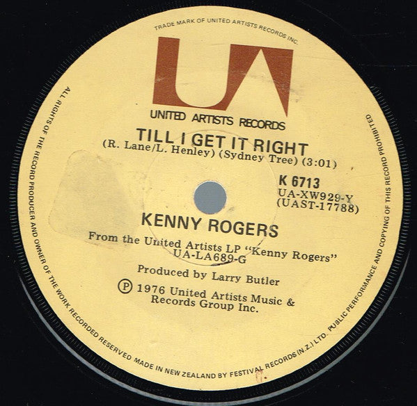 Kenny Rogers : Lucille (7", Single)