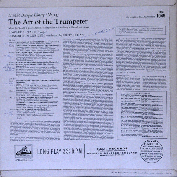 Torelli*, Marc-Antoine Charpentier*, Altenburg* And Handel*, Edward H. Tarr, Consortium Musicum (2) / Fritz Lehan : The Art Of The Trumpeter (LP, Album, Mono)
