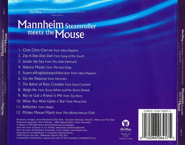 Mannheim Steamroller : Mannheim Steamroller Meets The Mouse (CD, Album)