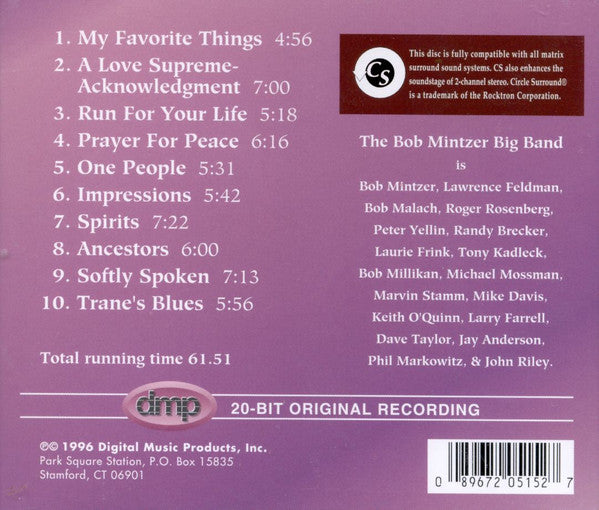 Bob Mintzer : Big Band Trane (CD, Multichannel, Cir)