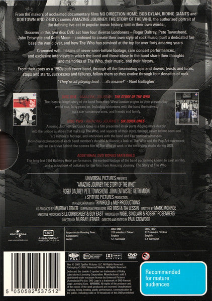 The Who : Amazing Journey: The Story Of The Who (2xDVD-V, Comp, Ltd, PAL)