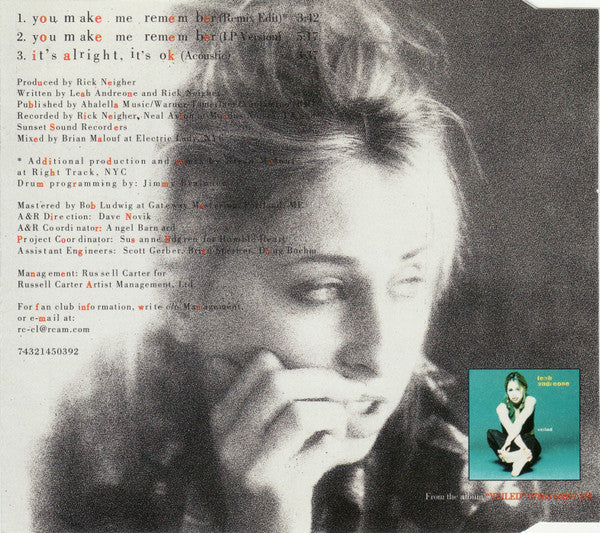 Leah Andreone : You Make Me Remember (CD, Single)