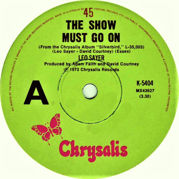 Leo Sayer : The Show Must Go On (7", Single)