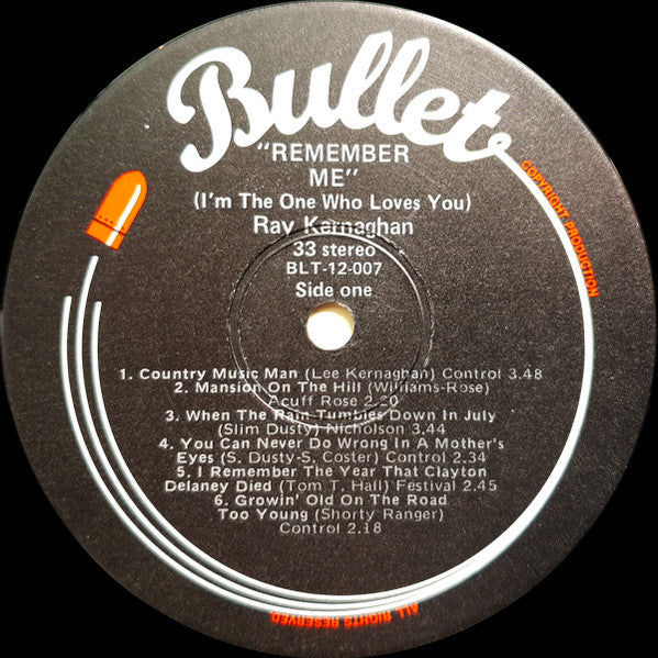 Ray Kernaghan : Remember Me (I'm The One Who Loves You) (LP, Album)