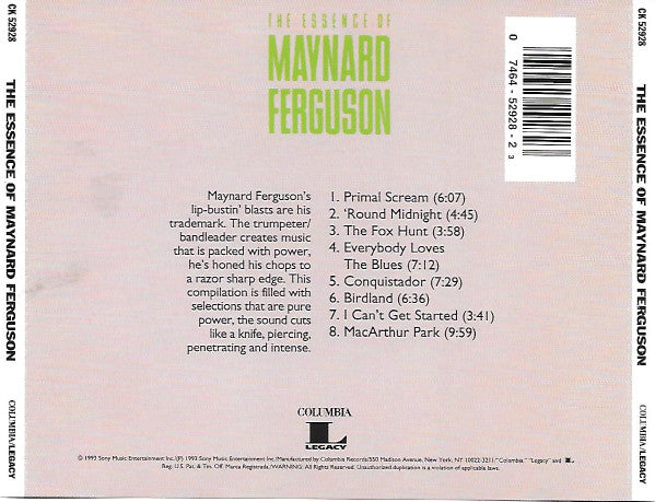 Maynard Ferguson : The Essence Of Maynard Ferguson (CD, Comp)