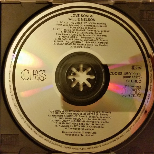 Willie Nelson : Love Songs (CD, Comp)