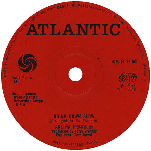 Aretha Franklin : Baby I Love You (7", Single, Sol)