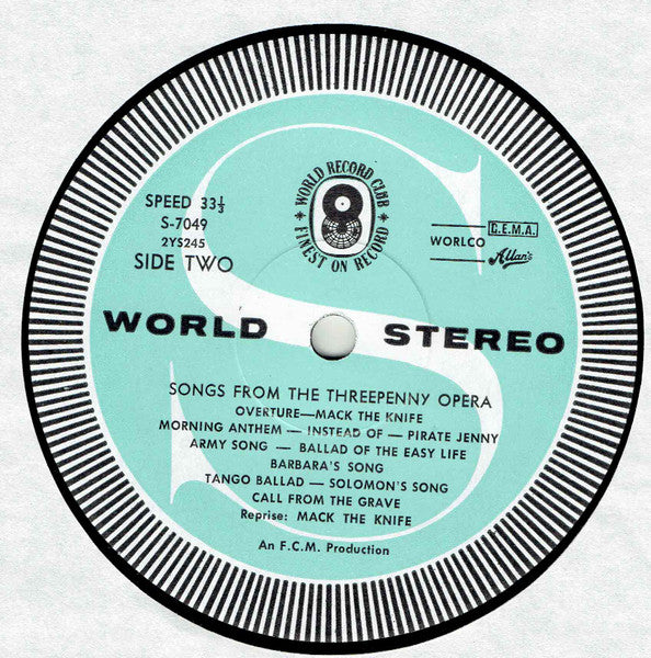 Various : Songs From Threepenny Opera / Irma La Douce (LP, Album, Club)