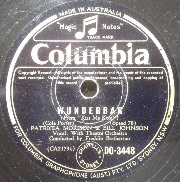 Patricia Morison, Bill Johnson (18) : Wunderbar / So In Love (Shellac, 10")