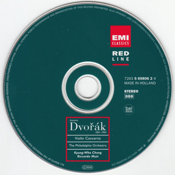 Kyung-Wha Chung, Riccardo Muti, The Philadelphia Orchestra / Sir Simon Rattle, City Of Birmingham Symphony Orchestra - Antonín Dvořák / Béla Bartók : Violin Concerto / 2 Rhapsodies (CD, Comp)
