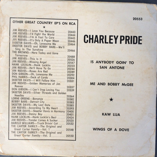Charley Pride : Is Anybody Goin' To San Antone (7", EP)