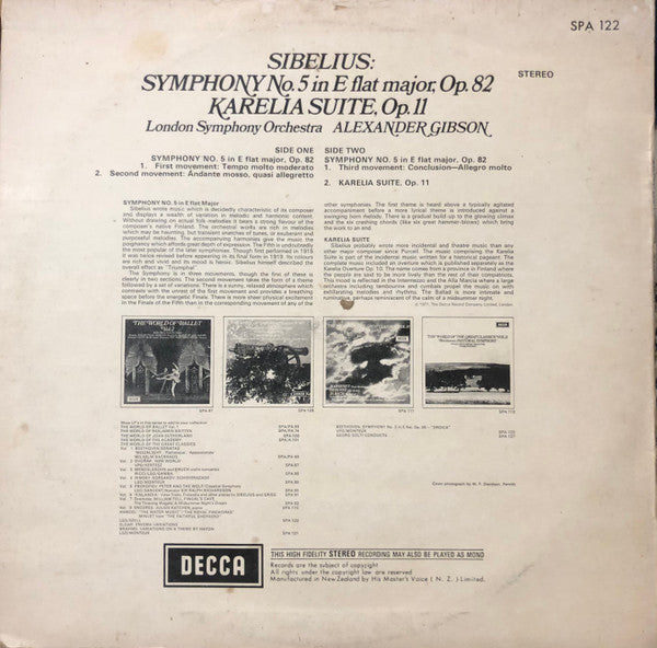 Sibelius*, London Symphony Orchestra, Alexander Gibson : Symphony No. 5 / Karelia Suite (LP, RE)