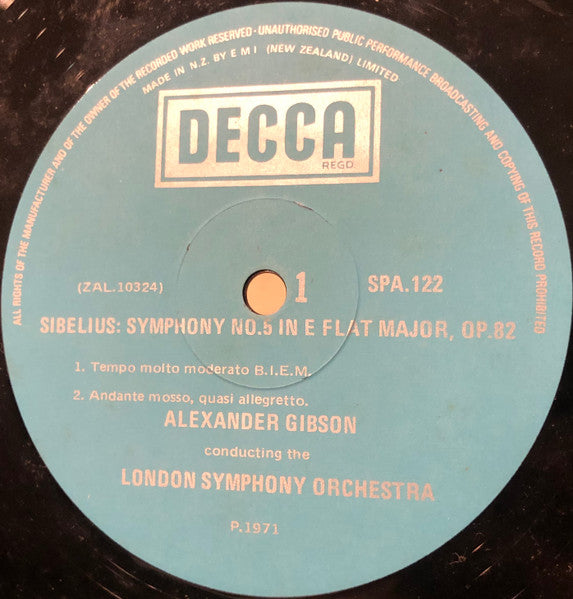 Sibelius*, London Symphony Orchestra, Alexander Gibson : Symphony No. 5 / Karelia Suite (LP, RE)