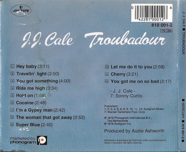 J.J. Cale : Troubadour (CD, Album, RE)