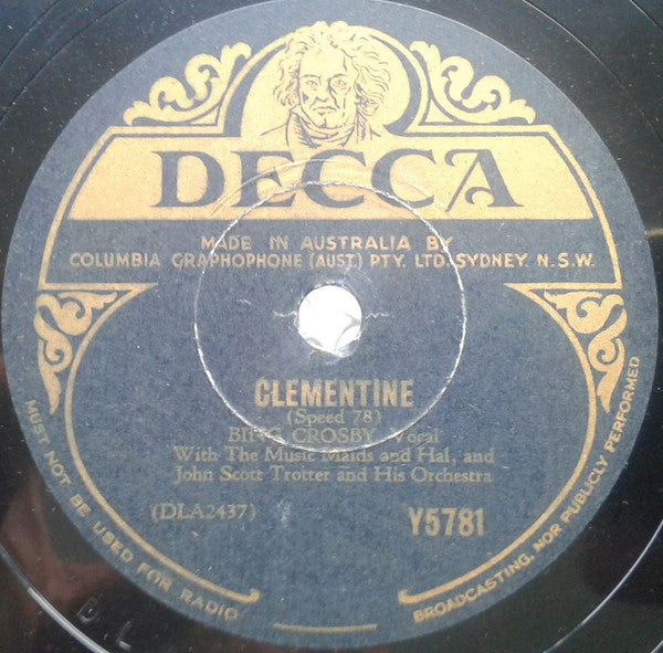 Bing Crosby : Clementine / The Lamplighter's Serenade (Shellac, 10")