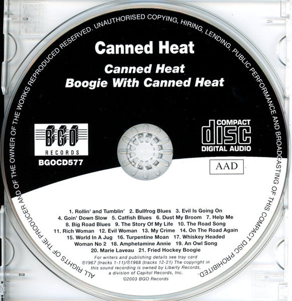 Canned Heat : Canned Heat / Boogie With Canned Heat (CD, Comp, RE, Son)