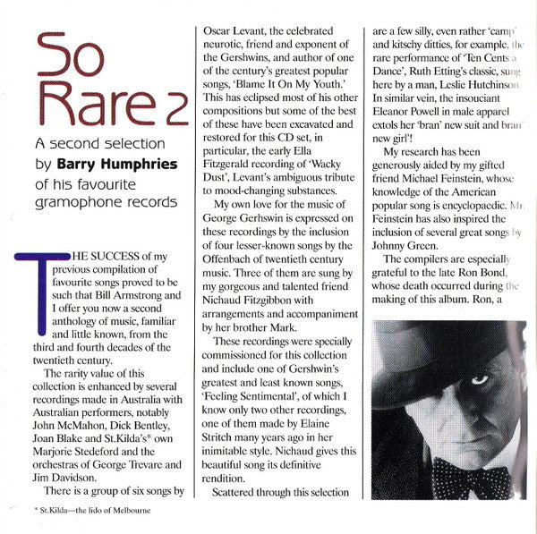 Various : So Rare 2 - A Second Selection By Barry Humphries Of His Favourite Gramophone Records (2xCD, Comp)