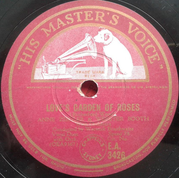 Anne Ziegler & Webster Booth : Love's Garden Of Roses / Love Steals Your Heart (Shellac, 10")