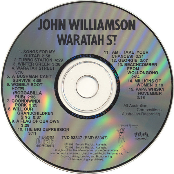 John Williamson : Waratah St. (CD, Album)