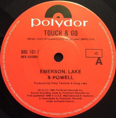 Emerson, Lake & Powell : Touch & Go (7", Single)