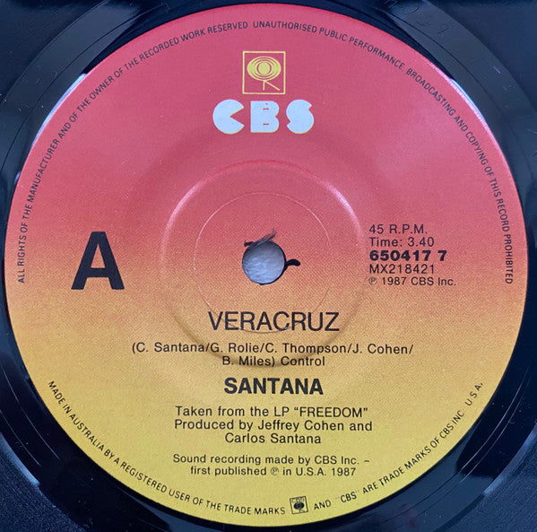 Santana : Veracruz (7", Single)