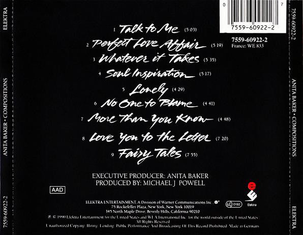 Anita Baker : Compositions (CD, Album, RSA)
