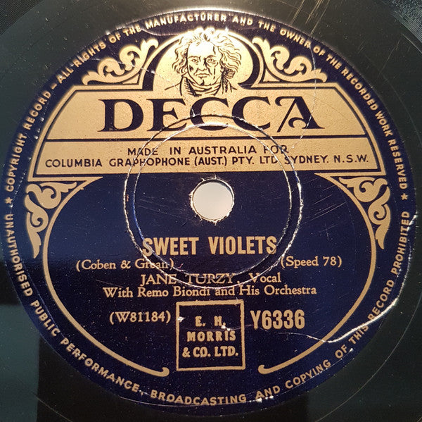 Jane Turzy : Lonely Little Robin / Sweet Violets (Shellac, 10")