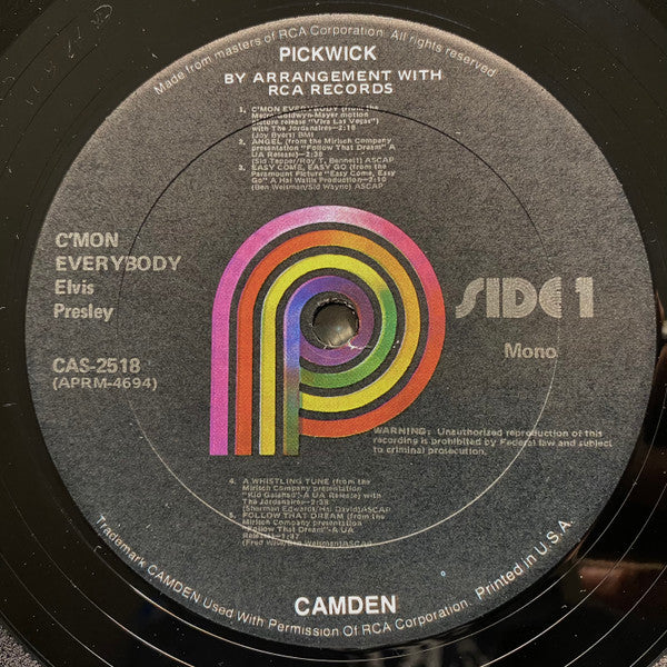Elvis Presley : C'mon Everybody (LP, Comp, Mono, RE)