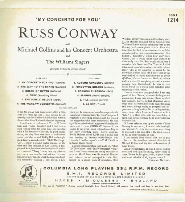 Russ Conway : My Concerto For You (LP, Mono, Gre)