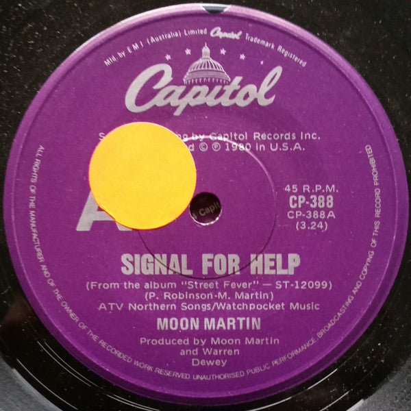 Moon Martin : Signal For Help (7", Single)